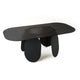 Cid Max Dining Table | Black Hammered Glass | Iron Frame | 79"