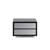 Cid Cord Nightstand | Black Marble | Silver Drawers and Plinth Base | 28’’ BM338270