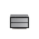 Cid Cord Nightstand | Black Marble | Silver Drawers and Plinth Base | 28’’ BM338270