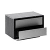 Cid Cord Nightstand | Black Marble | Silver Drawers and Plinth Base | 28’’ BM338270