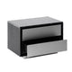Cid Cord Nightstand | Black Marble | Silver Drawers and Plinth Base | 28’’ BM338270