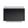 Cid Cord Nightstand | Black Marble | Silver Drawers and Plinth Base | 28’’ BM338270