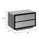 Cid Cord Nightstand | Black Marble | Silver Drawers and Plinth Base | 28’’ BM338270