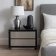 Cid Cord Nightstand | Black Marble | Silver Drawers and Plinth Base | 28"