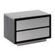 Cid Cord Nightstand | Black Marble | Silver Drawers and Plinth Base | 28’’ BM338270