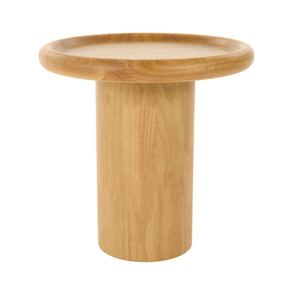 Cid Ellie End Table | Retro Brown Faux Wood Frame | Round 20’’ BM338271