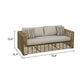 Toya Outdoor Sofa | 2 Pillows | Beige Rattan | Metal Frame | 77’’ BM338273