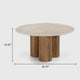 Cid Den Coffee Table | Brown Wood | Round Botticino Marble Top | 27’’ BM338275