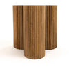Cid Den End Table | Brown Wood | Round Botticino Marble Top | 20’’ BM338276