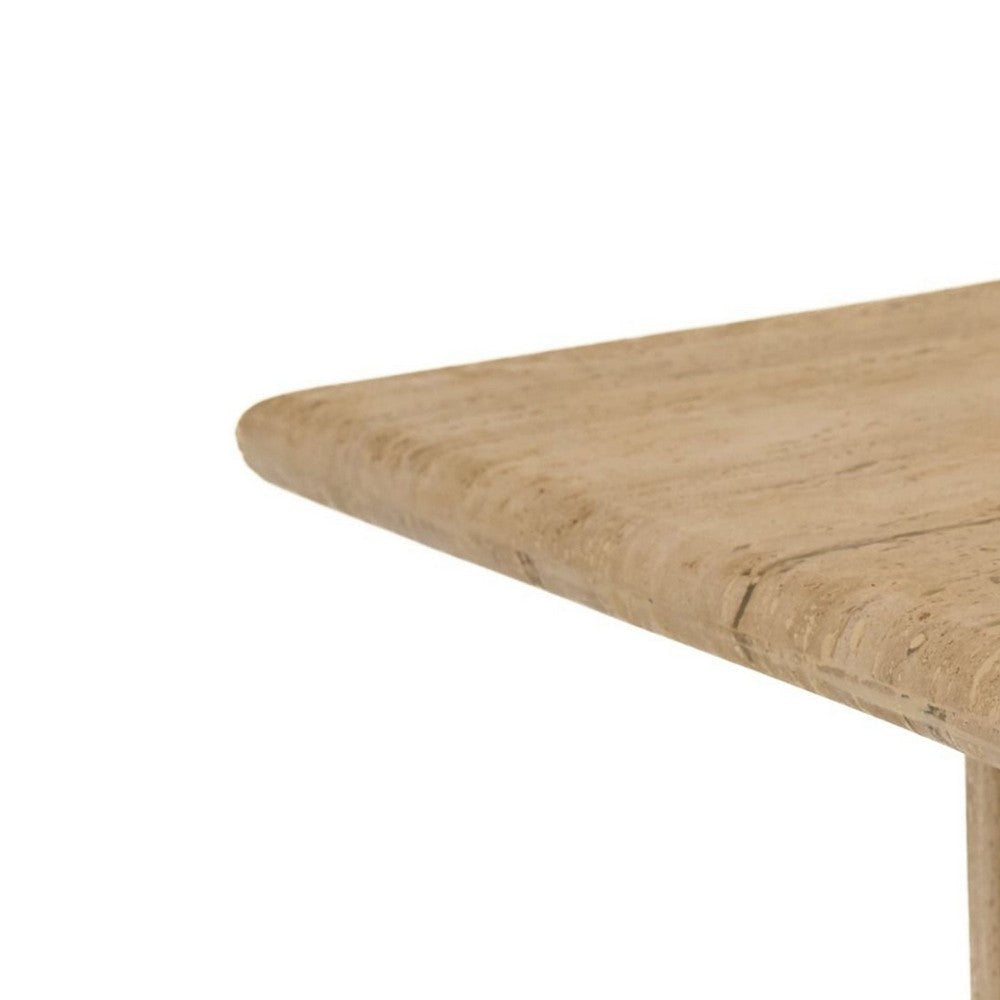 Cid Flet Side End Table | Beige Travertine Marble | Square 17’’ Top BM338277