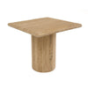 Cid Flet Side End Table | Beige Travertine Marble | Square 17" Top