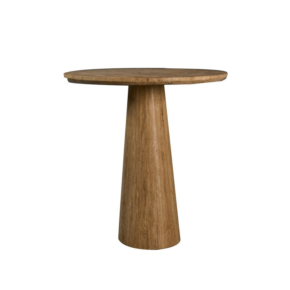Cid Elma Breakfast Dinette Table | Beige Travertine Marble | Round 28’’ Top BM338278