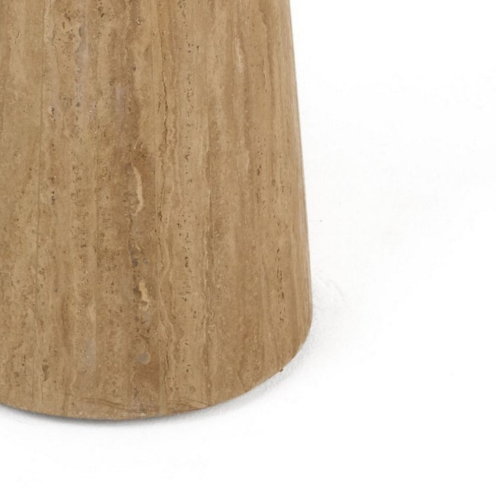 Cid Elma Breakfast Dinette Table | Beige Travertine Marble | Round 28’’ Top BM338278