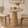 Cid Elma Breakfast Dinette Table | Beige Travertine Marble | Round 28" Top