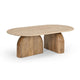Cid Elis Coffee Table | Beige Travertine Marble and Solid Wood | 47’’ BM338279