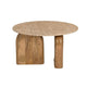 Cid Elis End Table | Beige Marble | Solid Wood Frame | Round 30’’ Top BM338280