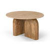 Cid Elis End Table | Beige Marble | Solid Wood Frame | Round 30’’ Top BM338280
