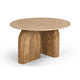 Cid Elis End Table | Beige Marble | Solid Wood Frame | Round 30" Top