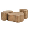 Cid Ata Coffee Table Set of 3 | Beige Marble | Artisan Solid Mango Wood