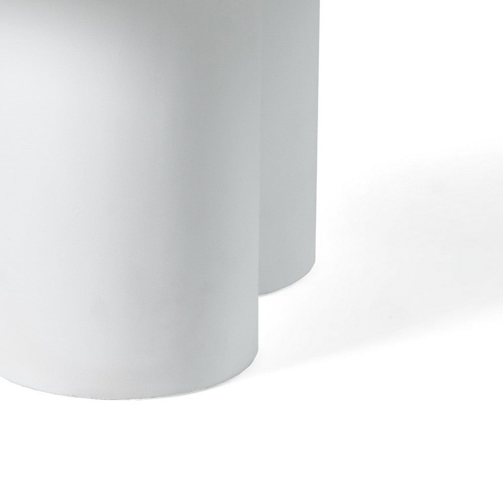 Cid Run Coffee Table | White Concrete | Abstract Base | Round 30’’ Top BM338284
