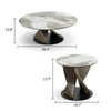 Cid Chif Coffee Table Set of 2 | White Ceramic Tops | Gray Wood Pedestal BM338285