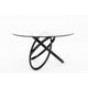 Cid Ason Dining Table | Round Glass Top and Black Ash Wood Base | 54"