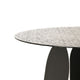 Cid Axen Dining Table | 53" Gray Hammered Glass Top | Black Iron