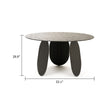 Cid Axen Dining Table | 53" Gray Hammered Glass Top | Black Iron