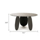 Cid Axen Dining Table | 53" Gray Hammered Glass Top | Black Iron