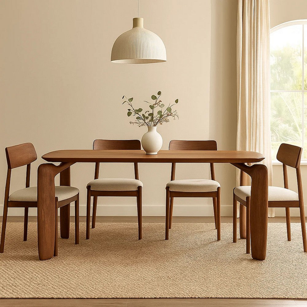 Cid Mike Dining Table | Walnut Brown Wood | Rectangular 87" Top