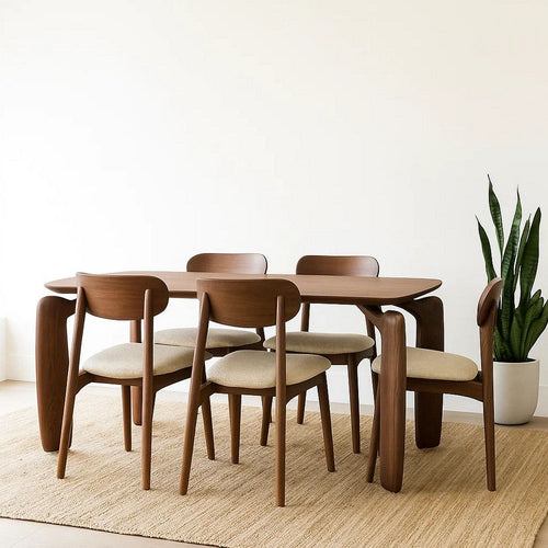 Cid Mike Dining Table | Walnut Brown Wood | Rectangular 87" Top