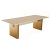 Cid Angie Dining Table | Scandinavian Cream Veneer | Stainless Steel | 94"
