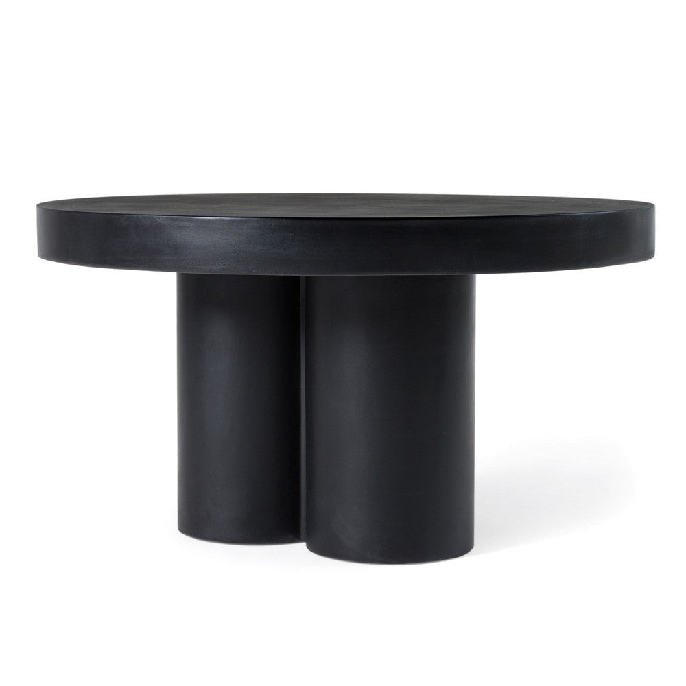 Cid Run Coffee Table | Abstract Black Concrete Base | Round 30’’ Top BM338290