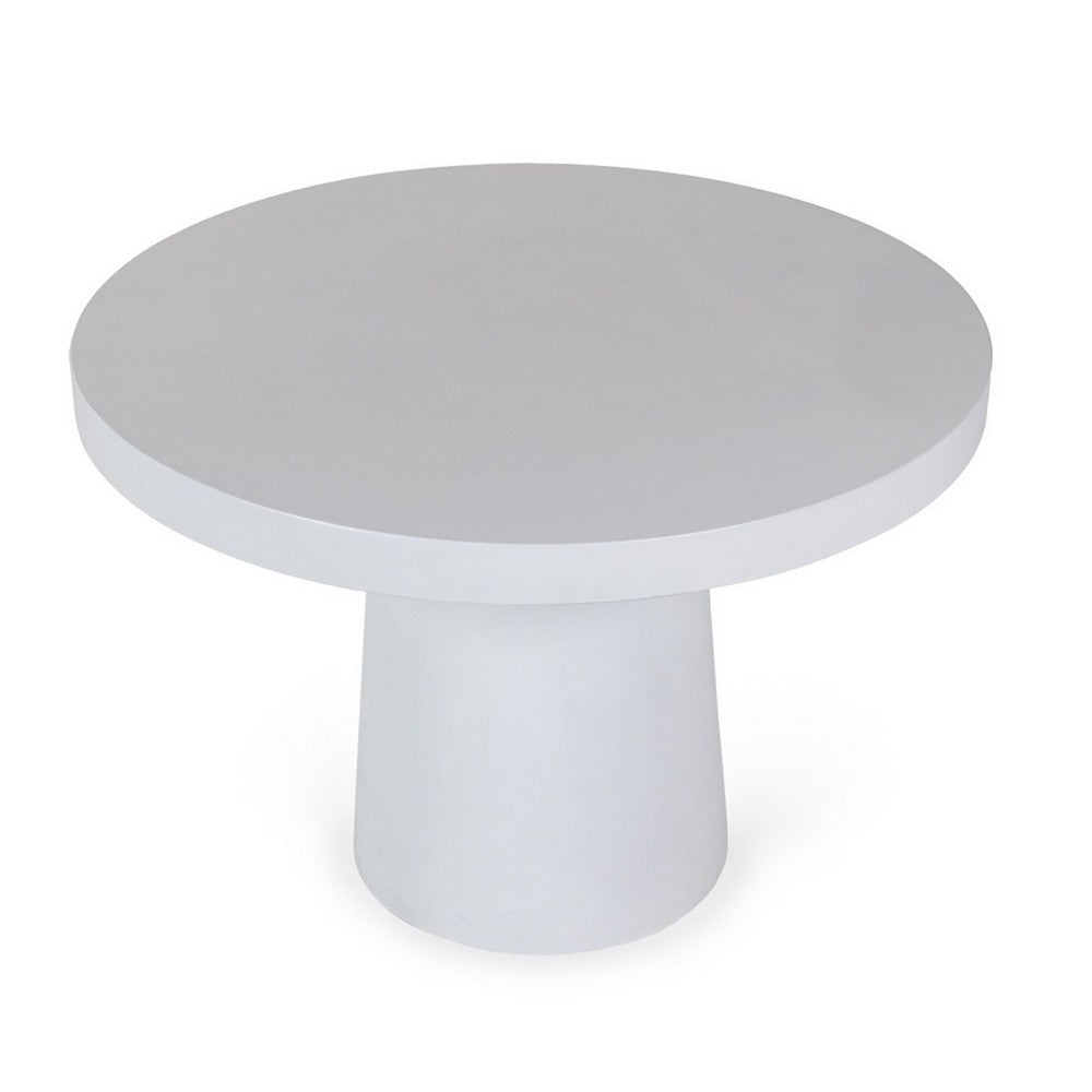 Cid Deso Dining Table | White Concrete Tapered Base | Round 43" Top