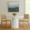 Cid Deso Dining Table | White Concrete Tapered Base | Round 43" Top