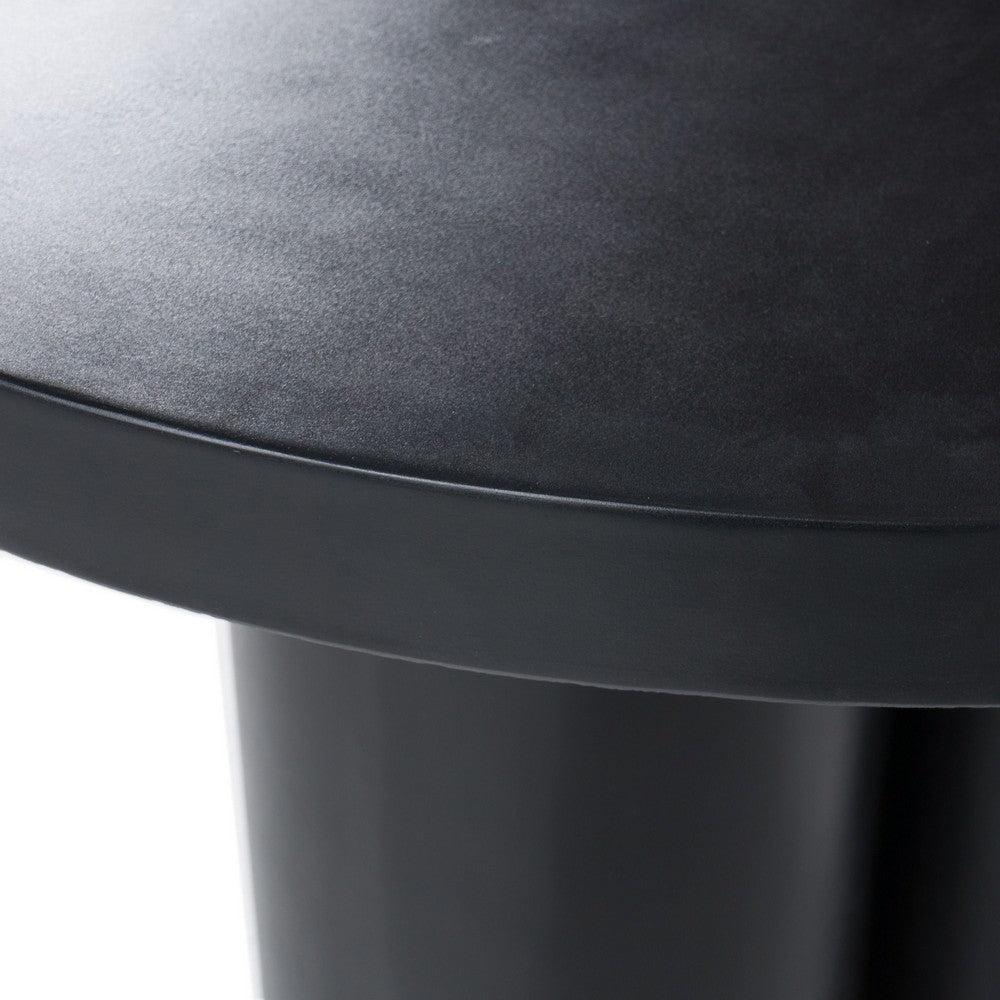 Cid Run Dining Table | Black Concrete Abstract Base | Round 43"