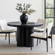 Cid Run Dining Table | Black Concrete Abstract Base | Round 43"