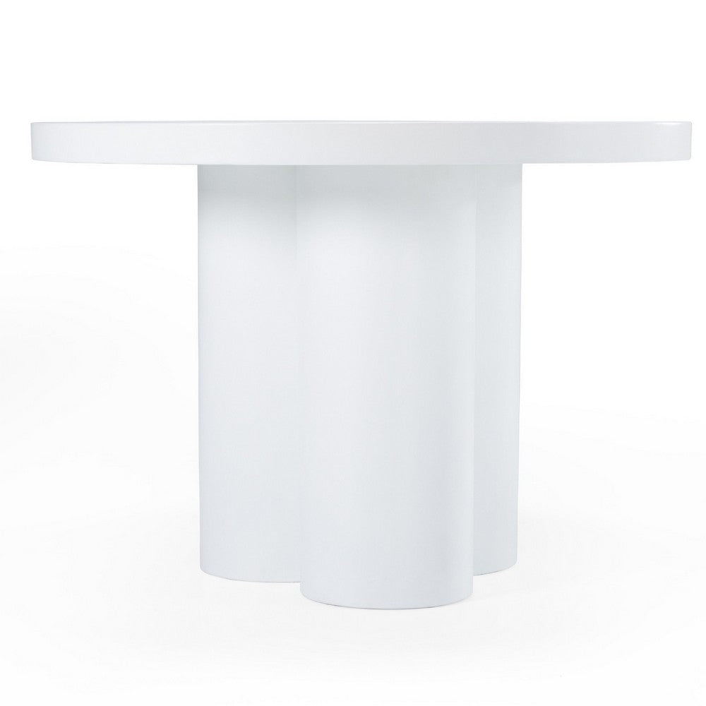 Cid Run Dining Table | White Concrete Abstract Base | Round 43"