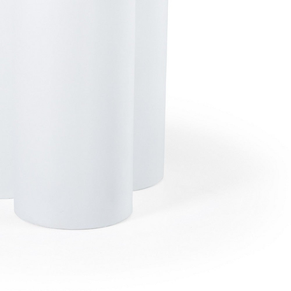 Cid Run Dining Table | White Concrete Abstract Base | Round 43"