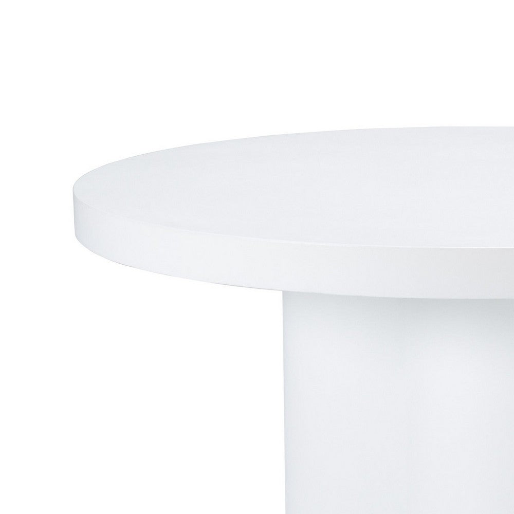 Cid Run Dining Table | White Concrete Abstract Base | Round 43"