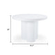 Cid Run Dining Table | White Concrete Abstract Base | Round 43"