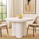 Cid Run Dining Table | White Concrete Abstract Base | Round 43"