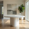 Cid Run Dining Table | White Concrete Abstract Base | Round 43"