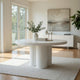 Cid Run Dining Table | White Concrete Abstract Base | Round 43"