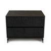 Niye Nightstand | 2 Drawers | Black Ash Wood and Gray Metal Base | 28’’ BM338294