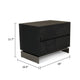 Niye Nightstand | 2 Drawers | Black Ash Wood and Gray Metal Base | 28’’ BM338294
