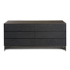 Niye Wide Dresser | 6 Drawers | Black Ash Veneer | Gray Metal Base BM338295