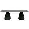 Cid Lexi Dining Table | 87’’ Black Tempered Glass Top | Aluminum Base BM338296