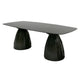 Cid Lexi Dining Table | 87’’ Black Tempered Glass Top | Aluminum Base BM338296