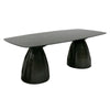 Cid Lexi Dining Table | 87" Black Tempered Glass Top | Aluminum Base